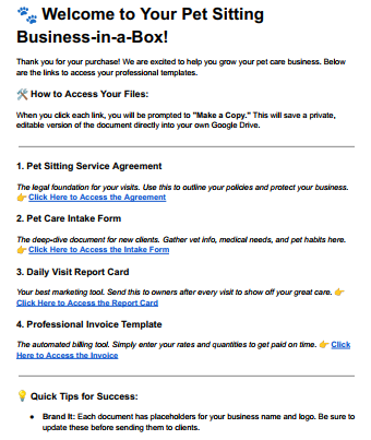 🐾 The Ultimate Pet Sitter’s "Business-in-a-Box" - PetBizLaunch
